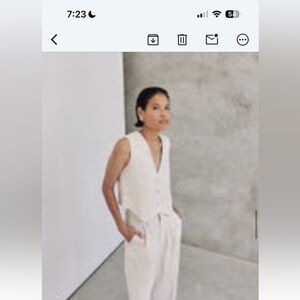 Beige Linen Vest & pants
